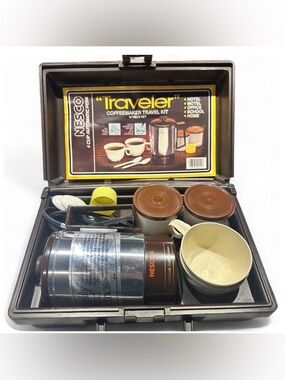 Vintage 70s Nesco “Traveler” coffeemaker travel kit